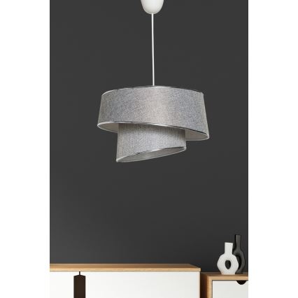 Lámpara colgante BARETTE 1xE27/60W/230V plata/cromo brillante