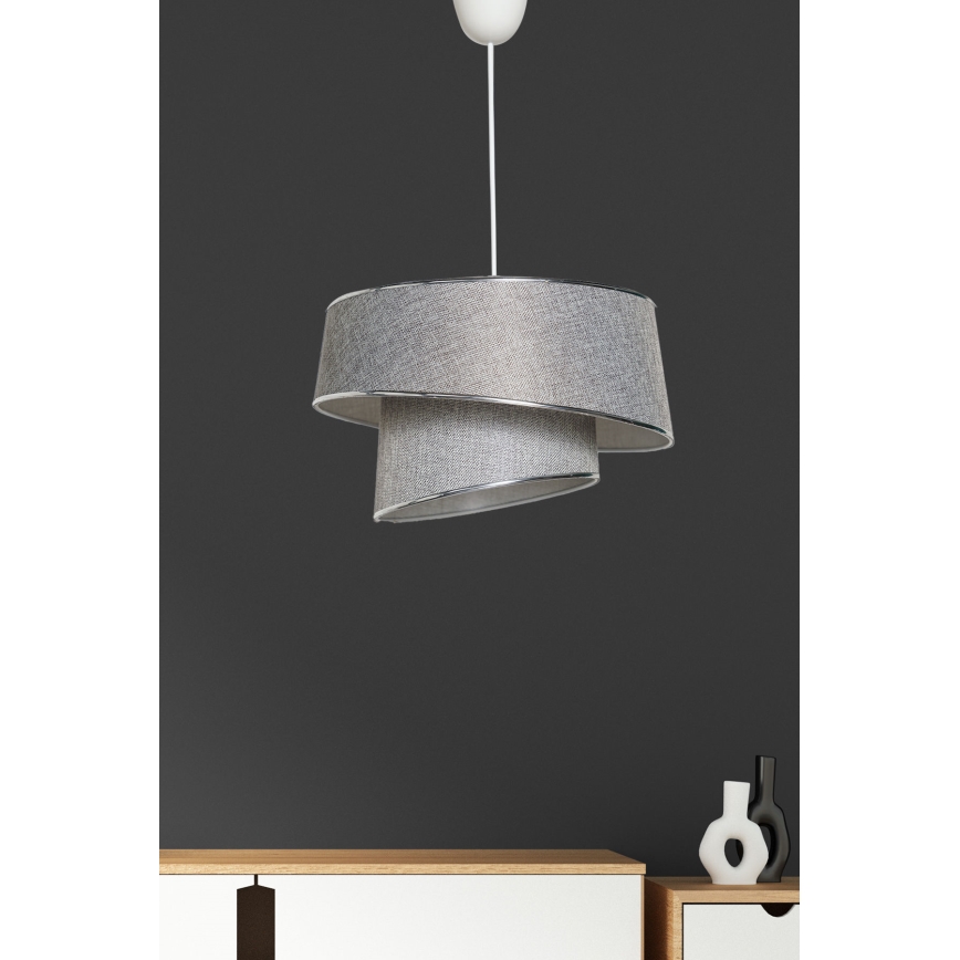 Lámpara colgante BARETTE 1xE27/60W/230V plata/cromo brillante