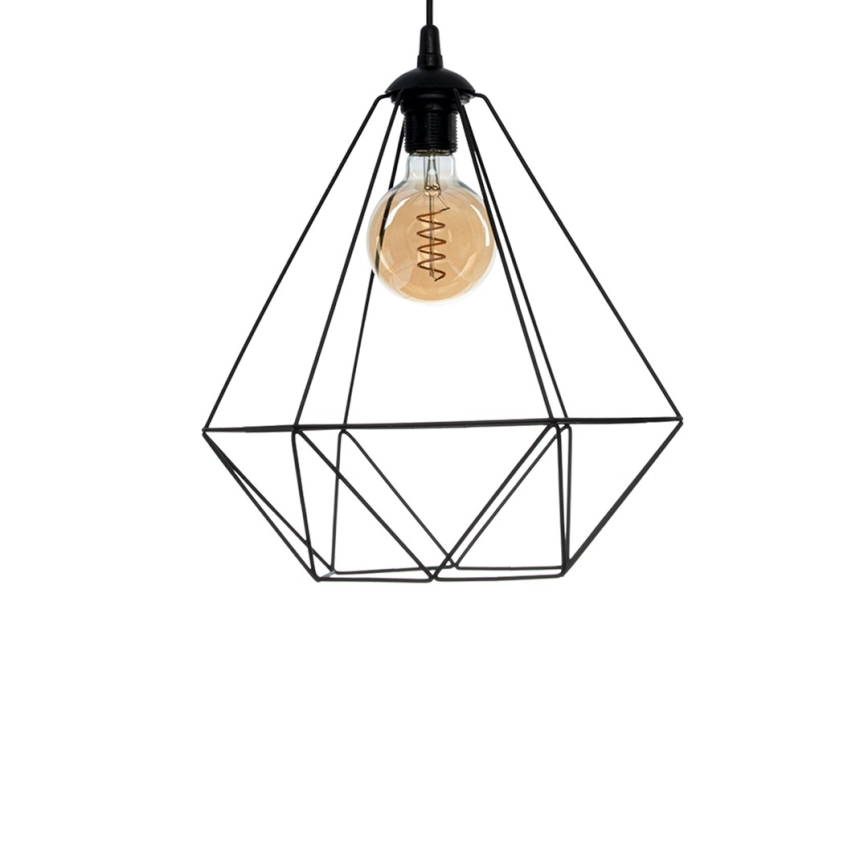 Lámpara colgante BASKET 1xE27/60W/230V negra