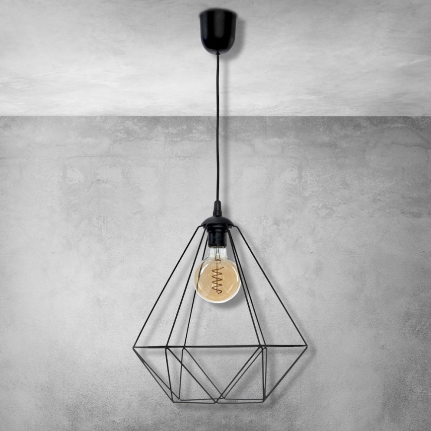 Lámpara colgante BASKET 1xE27/60W/230V negra