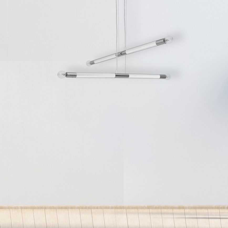 Lámpara colgante BASTONE WHITE 4xE14/40W/230V