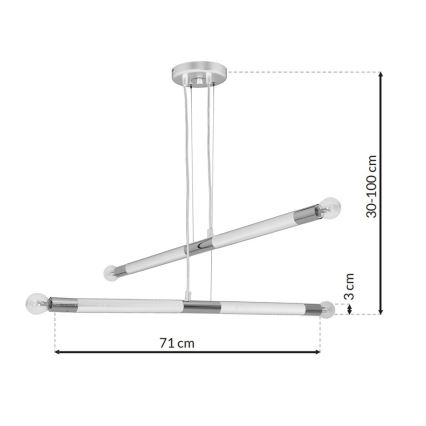 Lámpara colgante BASTONE WHITE 4xE14/40W/230V