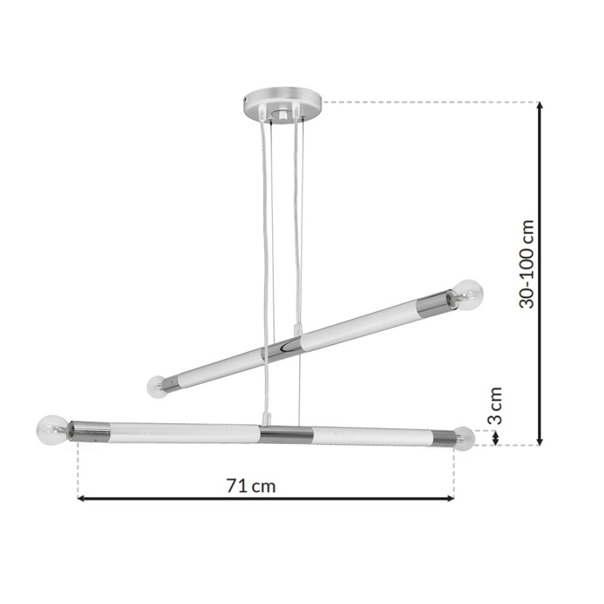 Lámpara colgante BASTONE WHITE 4xE14/40W/230V