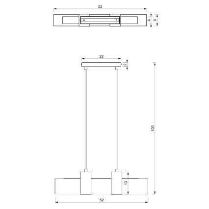 Lámpara colgante BELEN 3xGU10/8W/230V