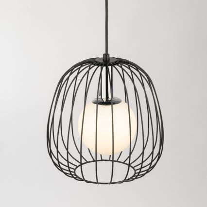 Lámpara colgante BELL 1xG9/12W/230V diá. 24 cm negro/cromo brillante