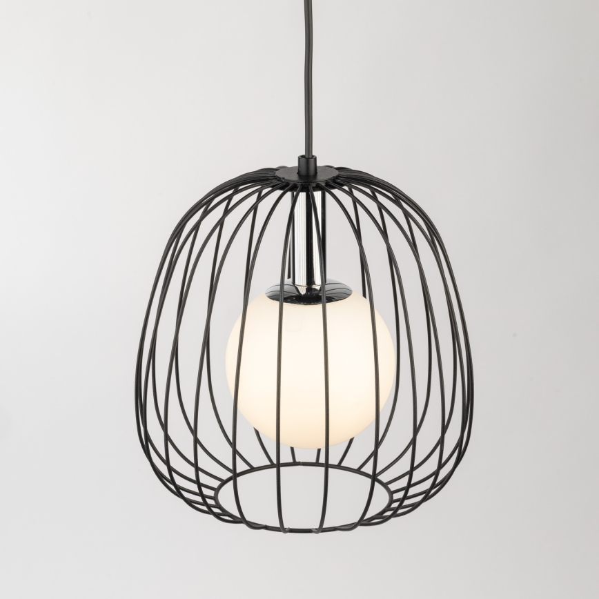 Lámpara colgante BELL 1xG9/12W/230V diá. 24 cm negro/cromo brillante
