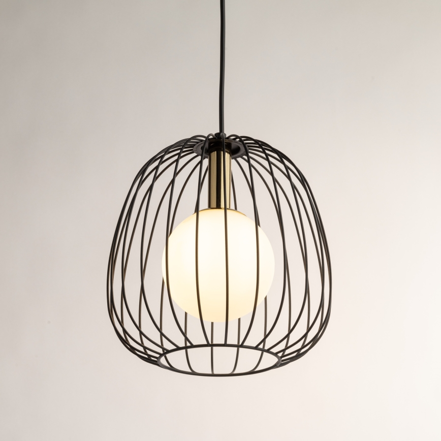 Lámpara colgante BELL 1xG9/12W/230V diá. 24 cm negro/dorado