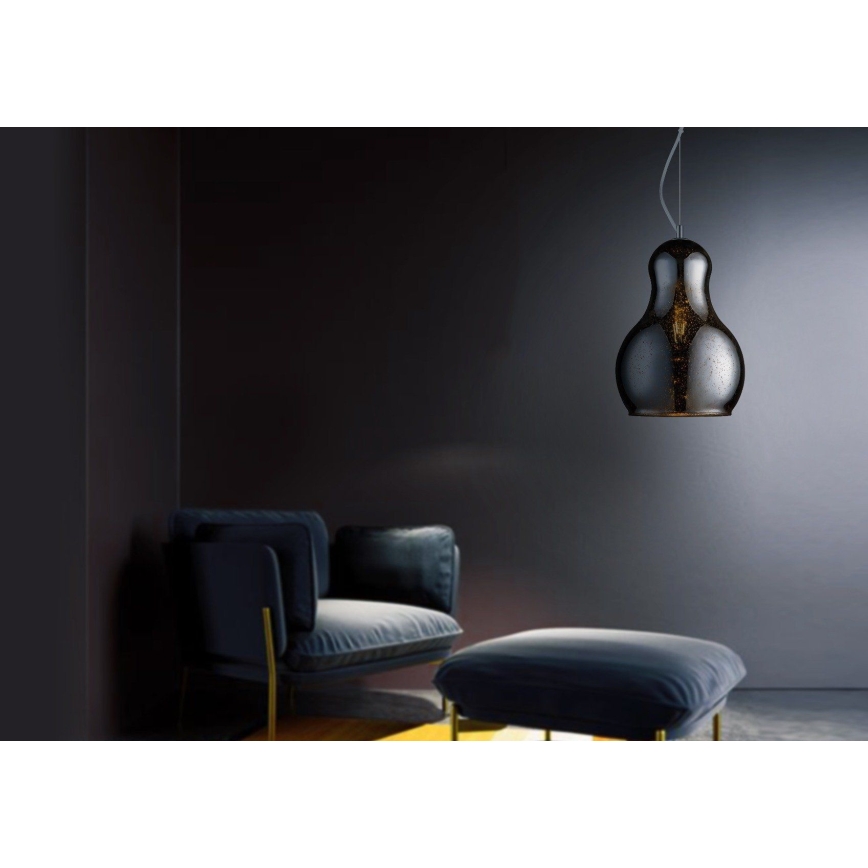 Lámpara colgante BELLO 1xE27/60W/230V diá. 30 cm cromo