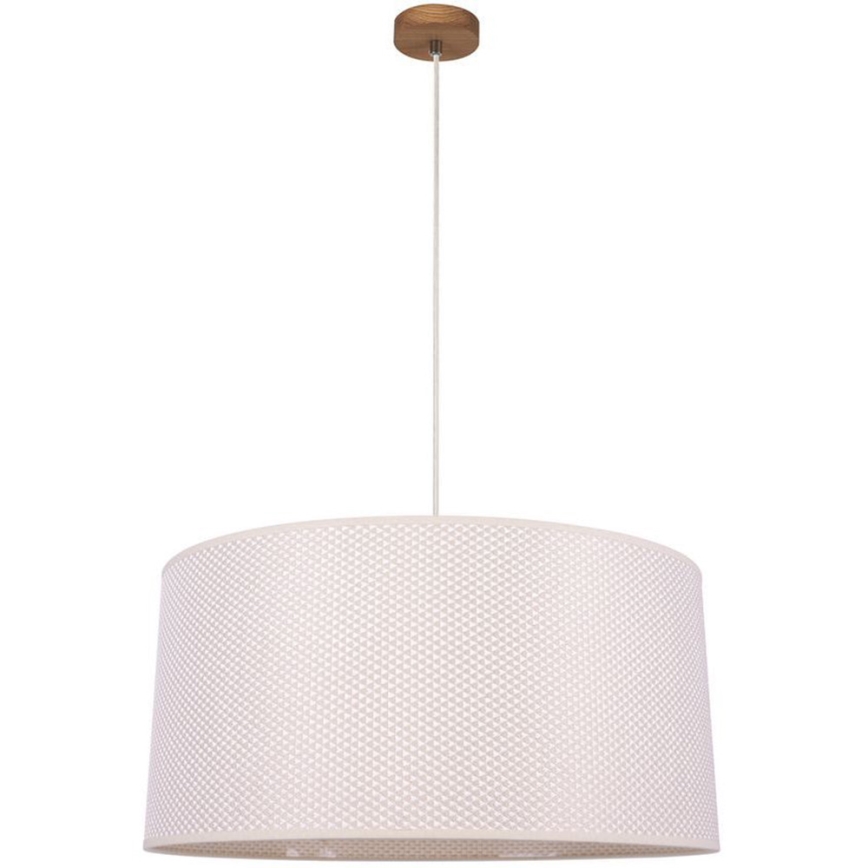 Lámpara colgante BENITA 1xE27/40W/230V color crema/roble