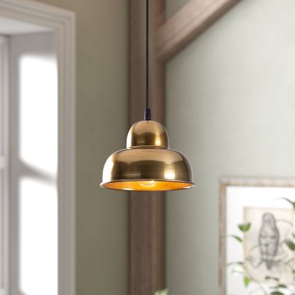 Lámpara colgante BERCESTE 1xE27/40W/230V dorado