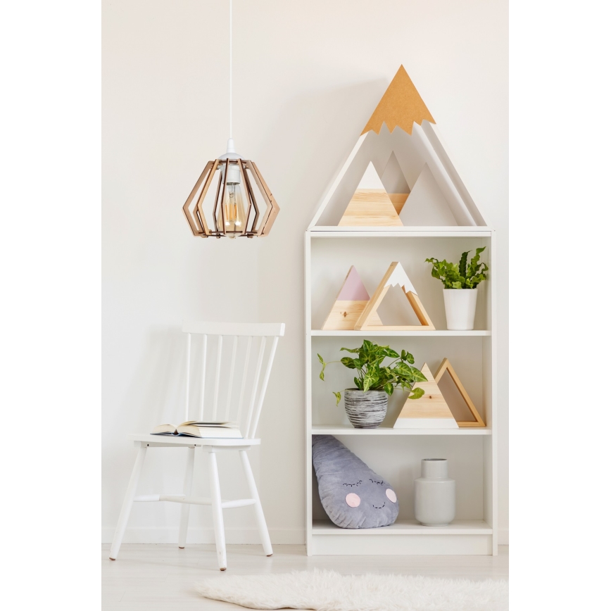 Lámpara colgante BERGO 1xE27/60W/230V blanco