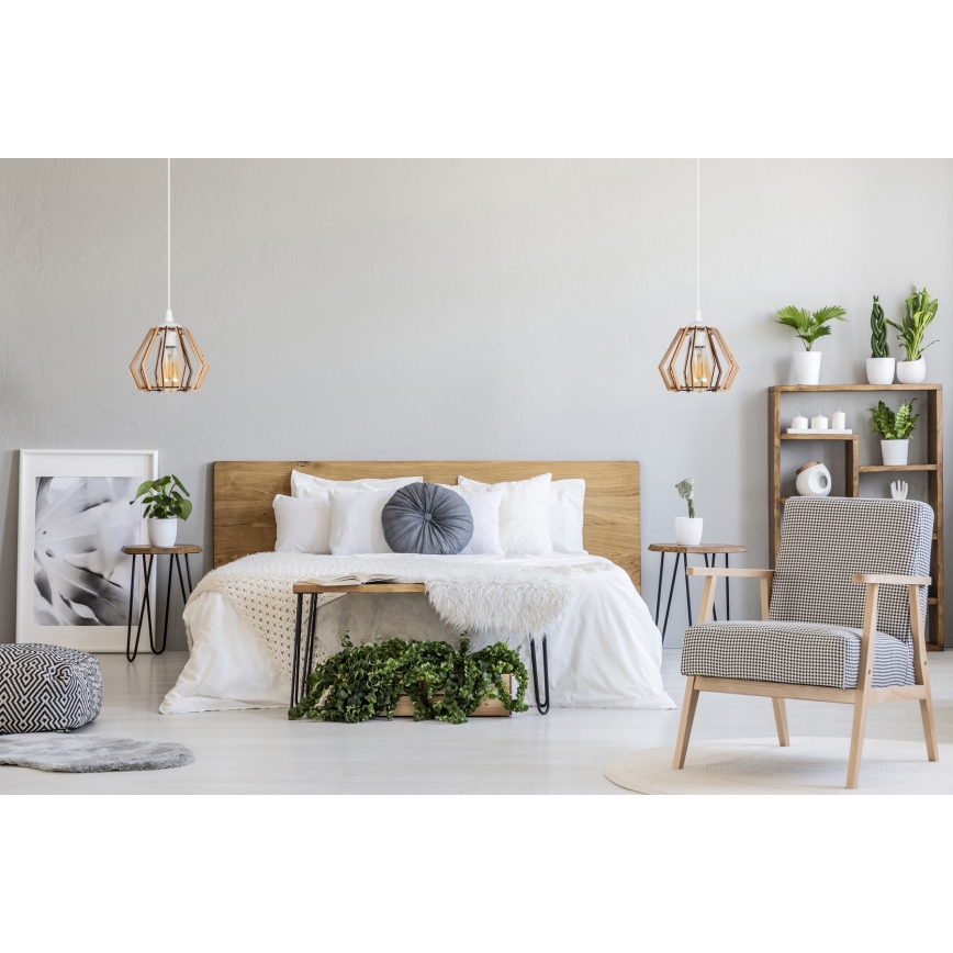 Lámpara colgante BERGO 1xE27/60W/230V blanco