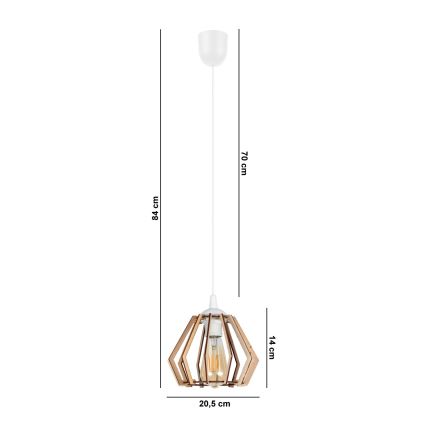 Lámpara colgante BERGO 1xE27/60W/230V blanco