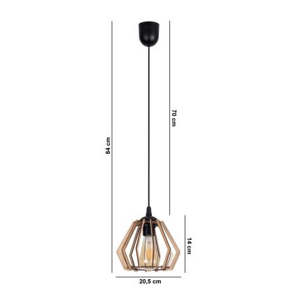 Lámpara colgante BERGO 1xE27/60W/230V negro