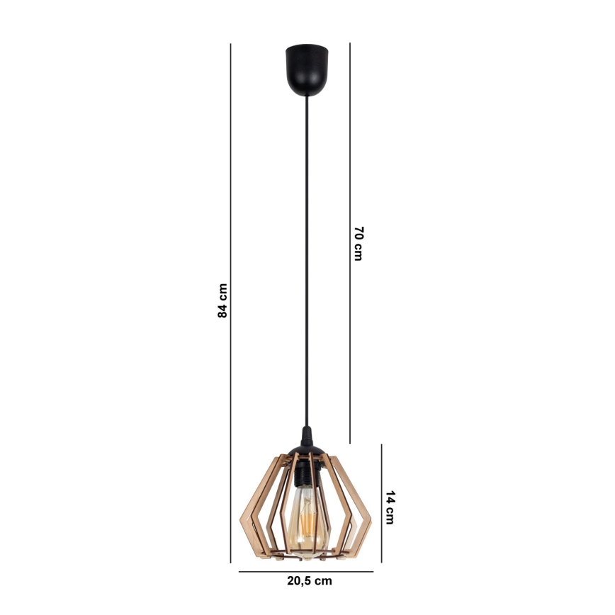 Lámpara colgante BERGO 1xE27/60W/230V negro