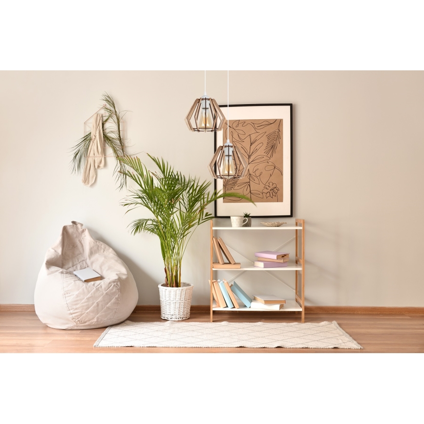 Lámpara colgante BERGO 2xE27/60W/230V blanco