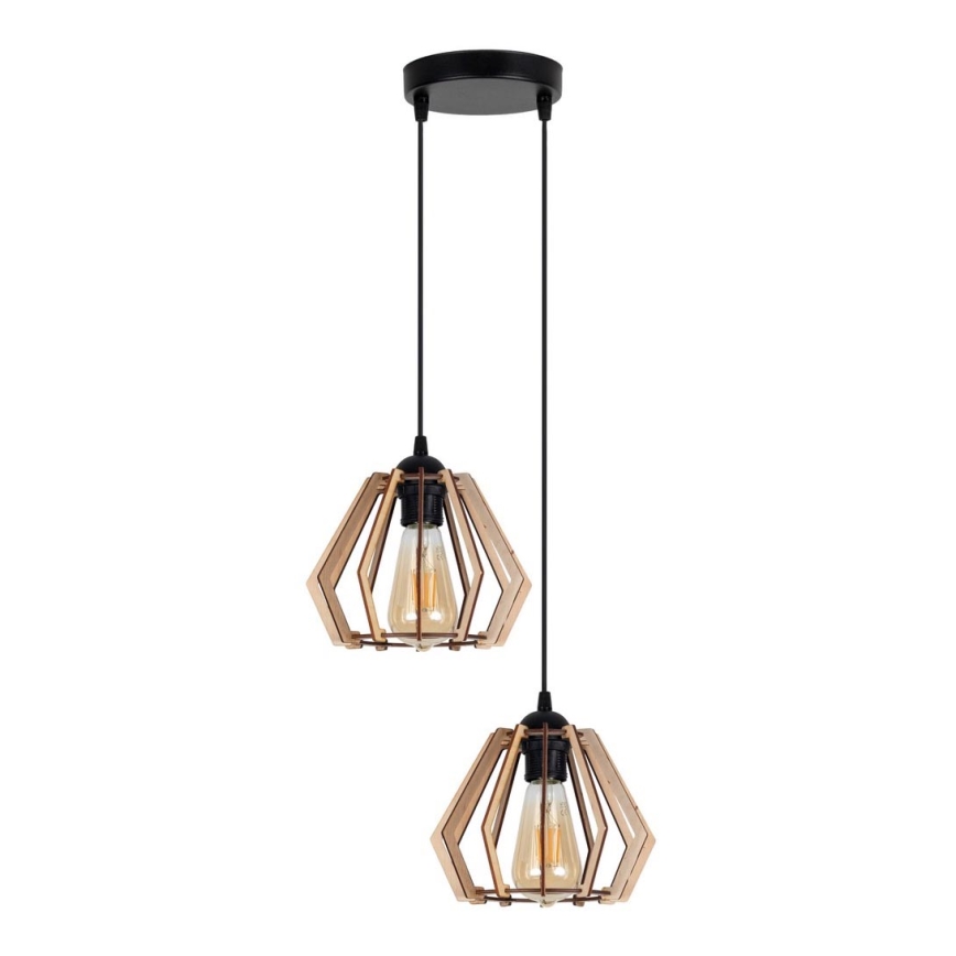 Lámpara colgante BERGO 2xE27/60W/230V negro