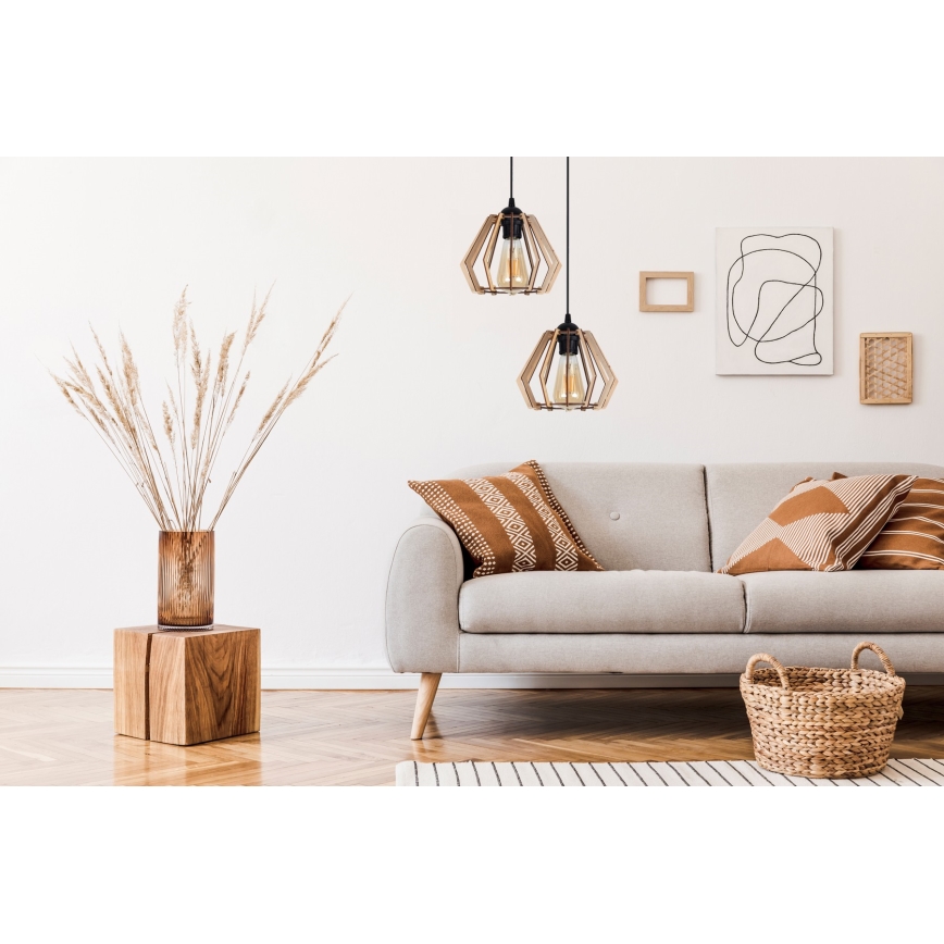 Lámpara colgante BERGO 2xE27/60W/230V negro