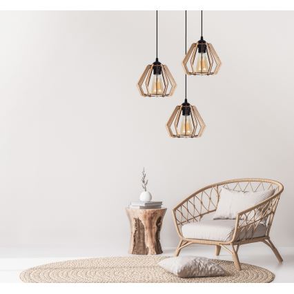 Lámpara colgante BERGO 3xE27/60W/230V negro