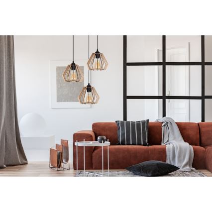 Lámpara colgante BERGO 3xE27/60W/230V negro