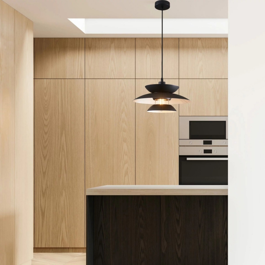 Lámpara colgante BERIT 1xE27/20W/230V negro