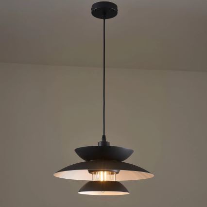 Lámpara colgante BERIT 1xE27/20W/230V negro