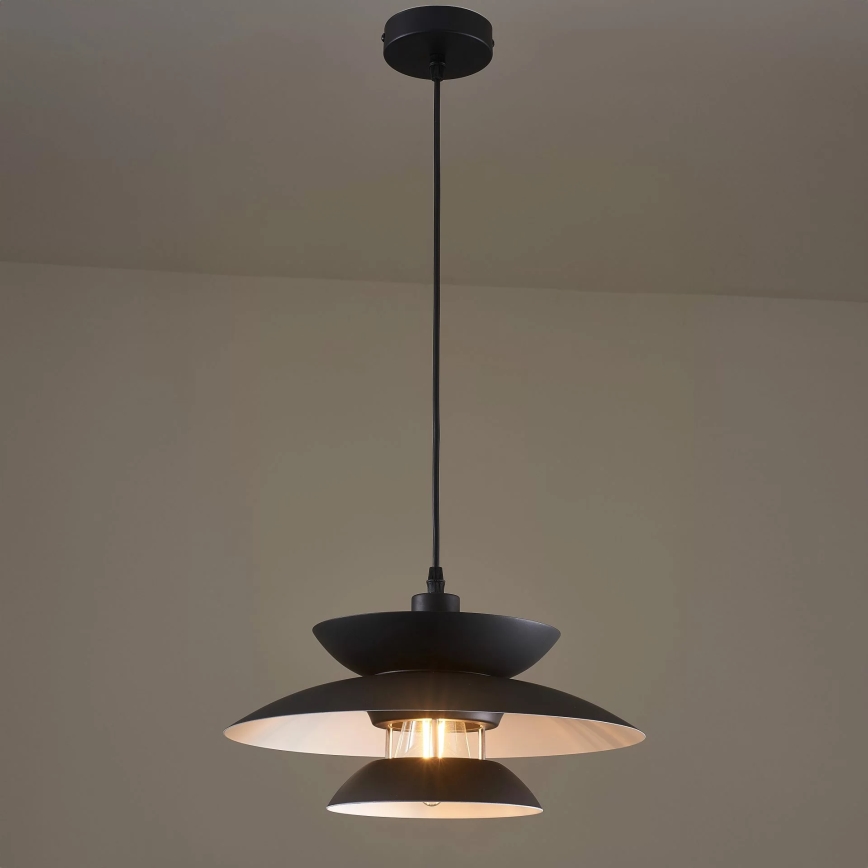 Lámpara colgante BERIT 1xE27/20W/230V negro