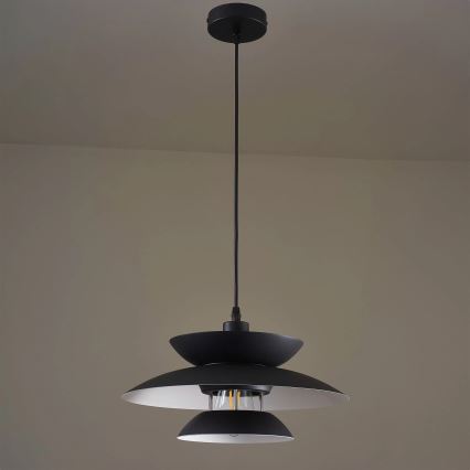 Lámpara colgante BERIT 1xE27/20W/230V negro