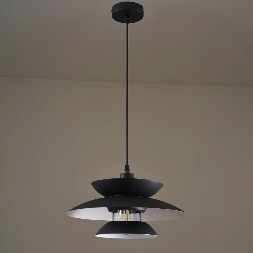 Lámpara colgante BERIT 1xE27/20W/230V negro