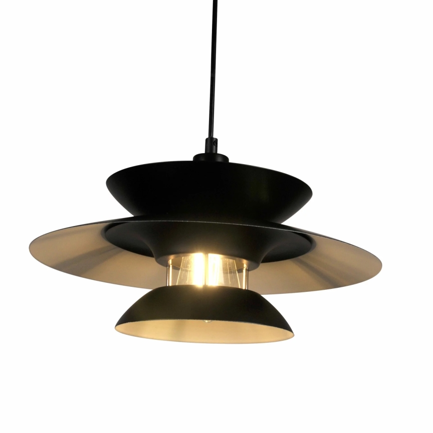 Lámpara colgante BERIT 1xE27/20W/230V negro