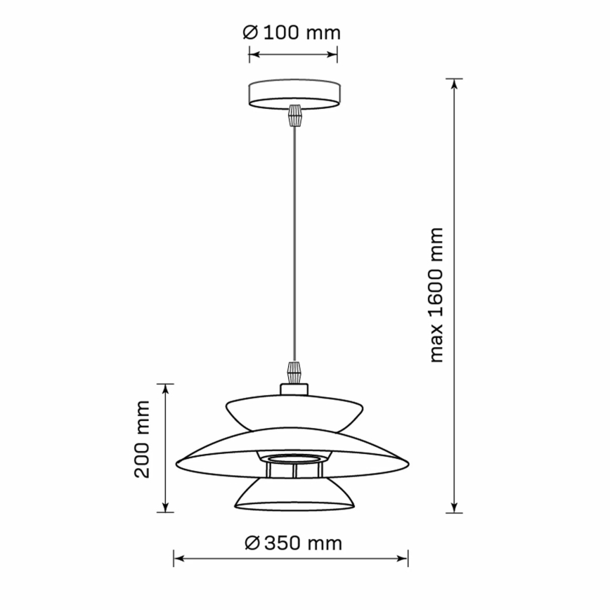 Lámpara colgante BERIT 1xE27/20W/230V negro