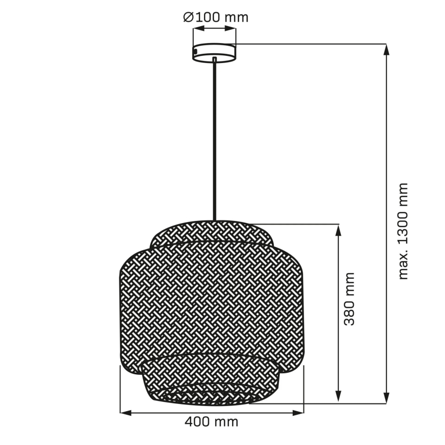 Lámpara colgante BERTA 1xE27/20W/230V diá. 40 cm bambú