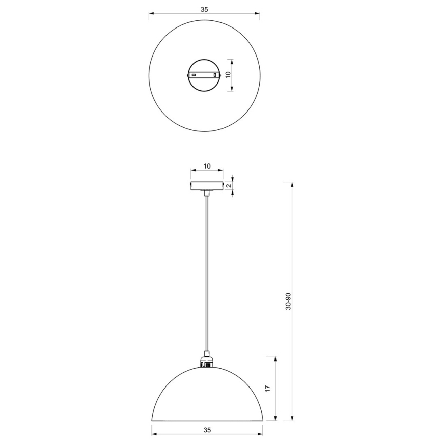 Lámpara colgante BETA 1xE27/60W/230V diá. 35 cm blanco