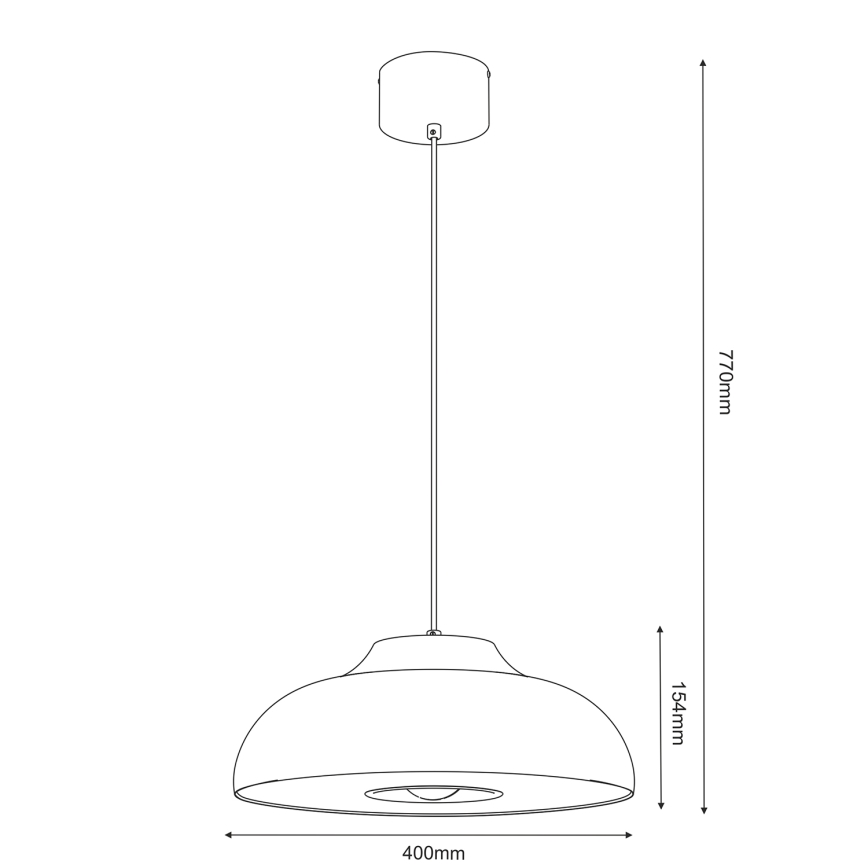 Lámpara colgante BILBAO 1xE27/15W/230V diá. 40 cm beige