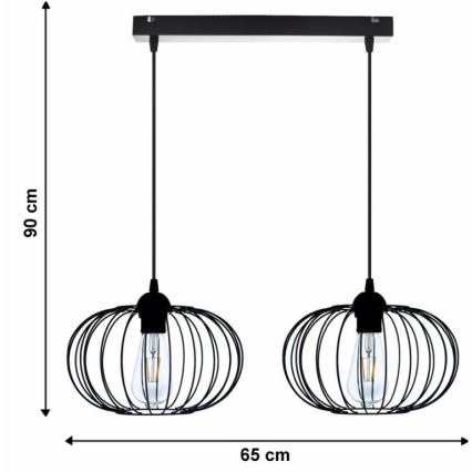 Lámpara colgante BOCCA 2xE27/60W/230V