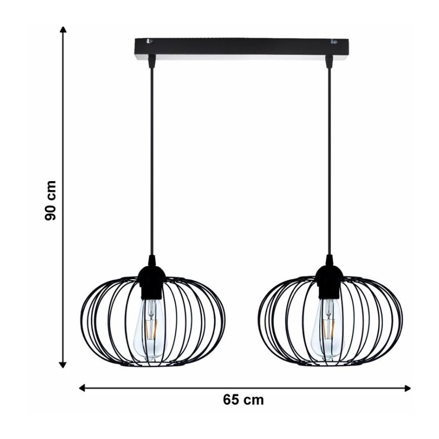 Lámpara colgante BOCCA 2xE27/60W/230V