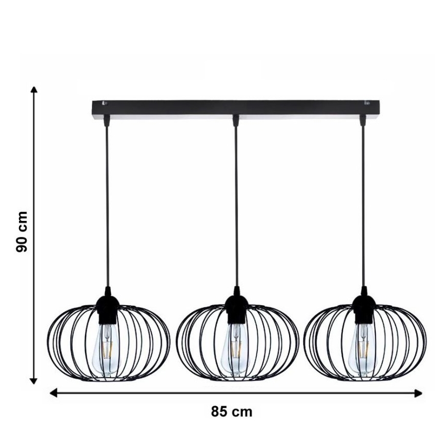 Lámpara colgante BOCCA 3xE27/60W/230V