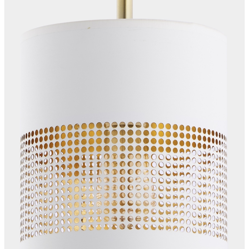 Lámpara colgante BOGART 1xE27/15W/230V blanco/dorado