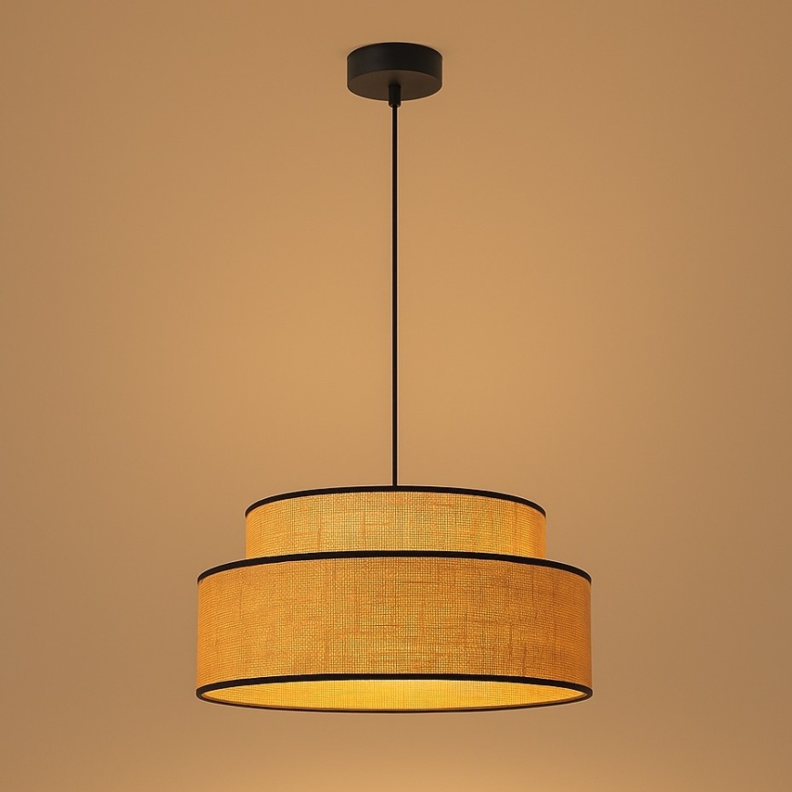 Lámpara colgante BOHO 1xE27/60W/230V beige