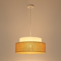 Lámpara colgante BOHO 1xE27/60W/230V blanco/beige