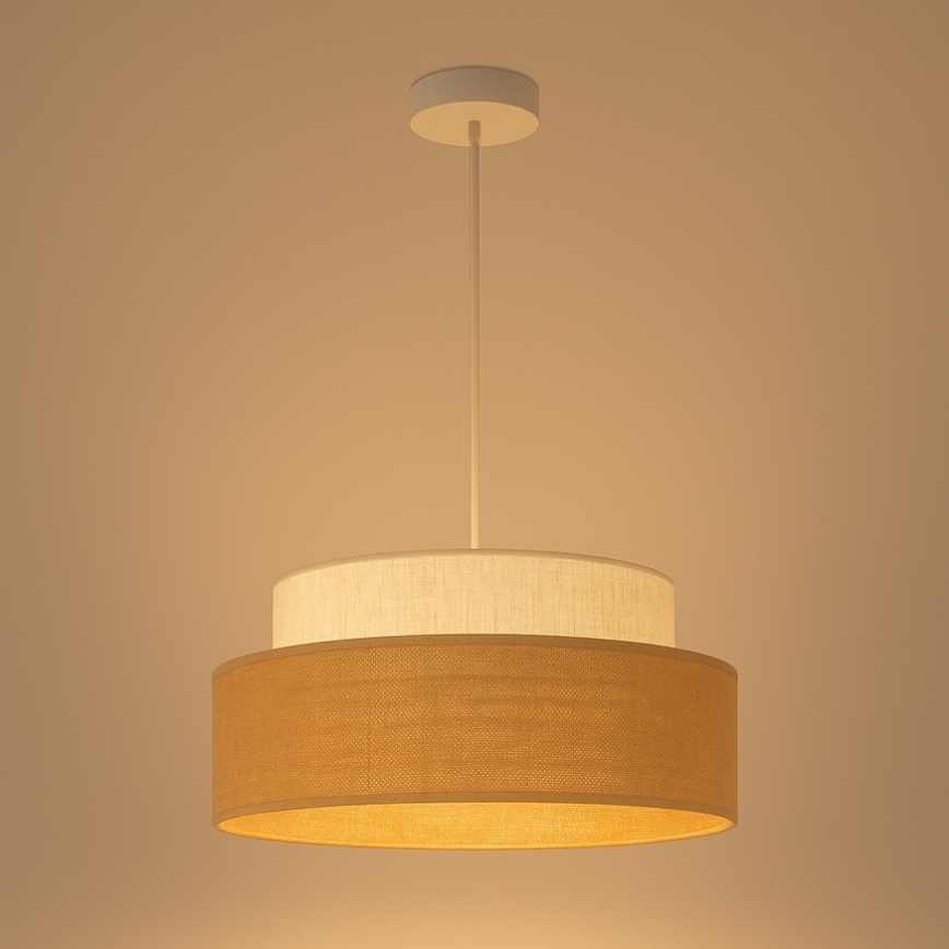 Lámpara colgante BOHO 1xE27/60W/230V color crema/beige