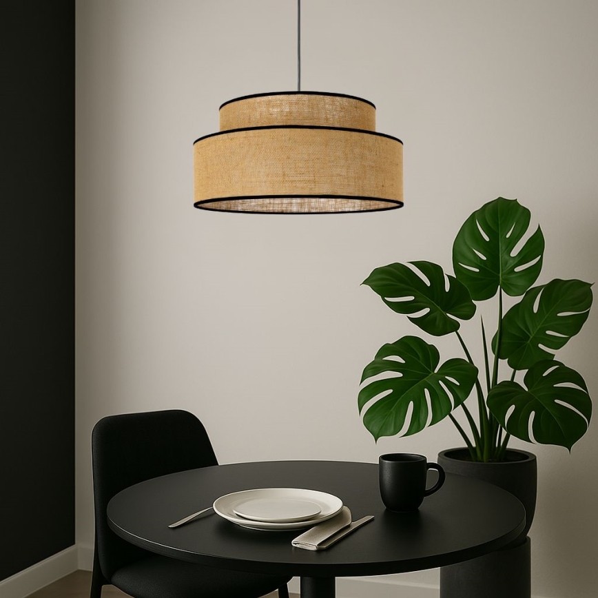 Lámpara colgante BOHO 1xE27/60W/230V diá. 40 cm beige