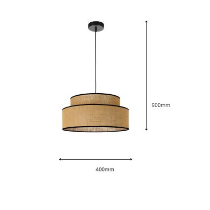 Lámpara colgante BOHO 1xE27/60W/230V diá. 40 cm beige