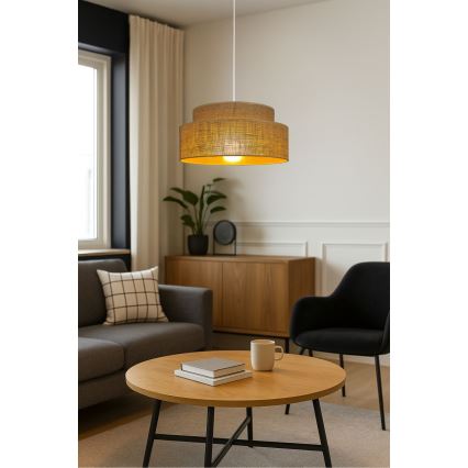 Lámpara colgante BOHO 1xE27/60W/230V diá. 40 cm beige