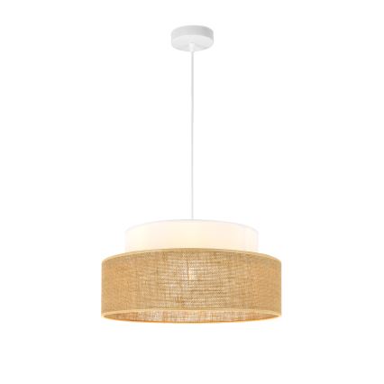 Lámpara colgante BOHO 1xE27/60W/230V diá. 40 cm blanco/beige