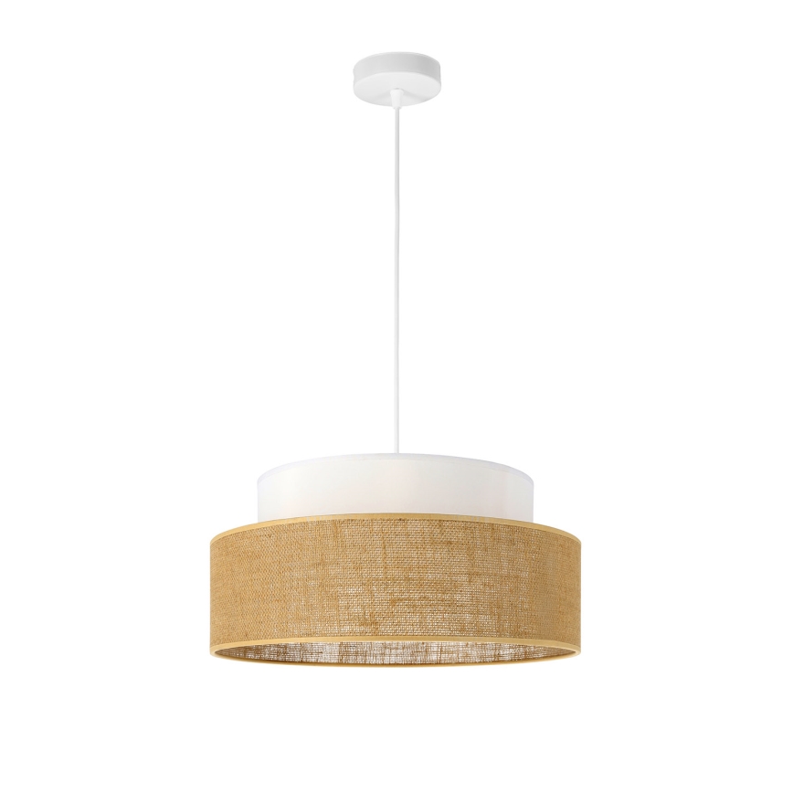 Lámpara colgante BOHO 1xE27/60W/230V diá. 40 cm blanco/beige