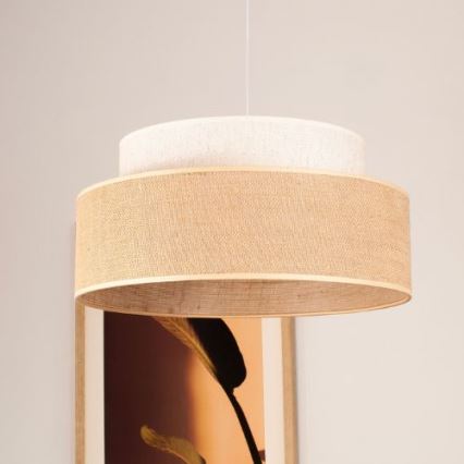 Lámpara colgante BOHO 1xE27/60W/230V diá. 40 cm color crema/beige