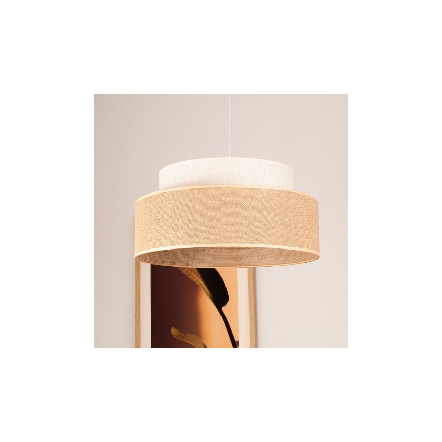 Lámpara colgante BOHO 1xE27/60W/230V diá. 40 cm color crema/beige