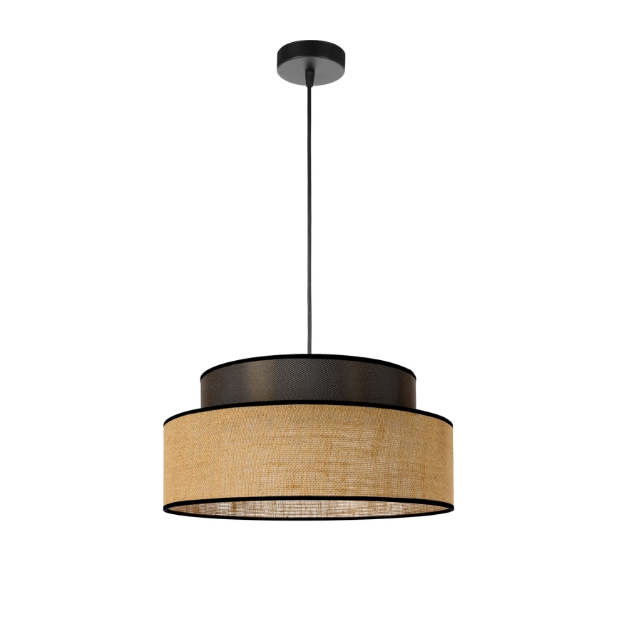 Lámpara colgante BOHO 1xE27/60W/230V diá. 40 cm marrón/beige