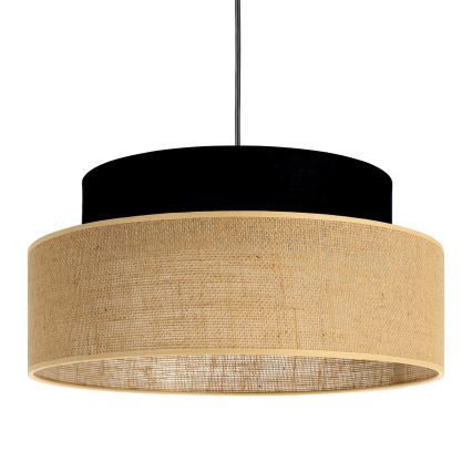 Lámpara colgante BOHO 1xE27/60W/230V diá. 40 cm negro/beige